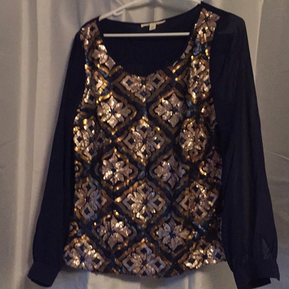 Sequined blue top